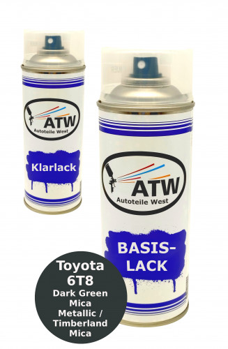 Autolack für Toyota 6T8 Dark Green Mica Metallic / Timberland Mica+400ml Klarlack Set